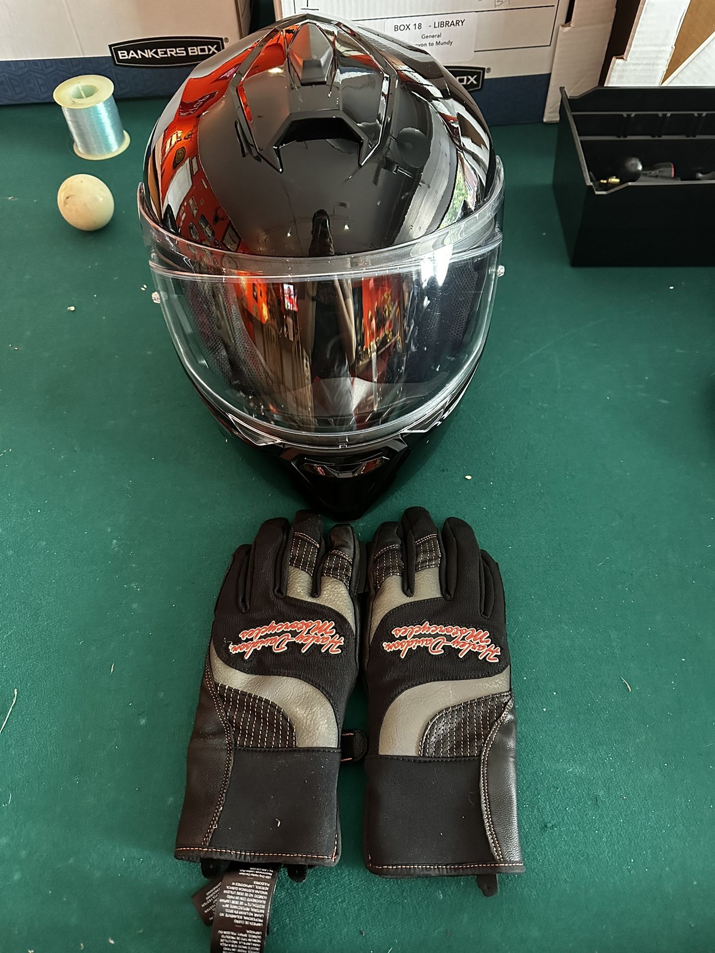 Harley Davidson Helmet And Gloves