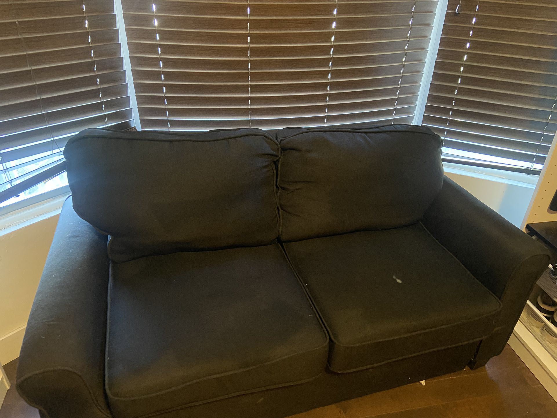 Black Sofa W/ Pull Out Bed 