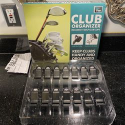 14 Golf Club Organizer Clips Size 2¾", 1½", 1" Clips To Bag Securely Holds Clubs