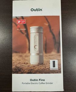 OutIn Fino Portable Electric Coffee Grinder - Tundra Brown/Sandstone White
