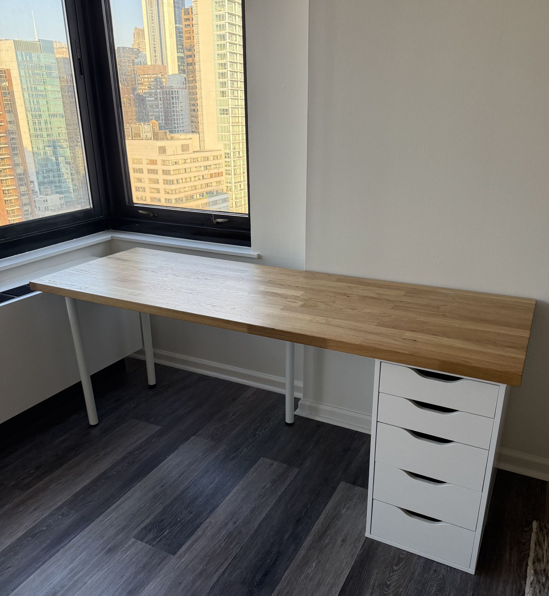 IKEA Karlby Desk + Alex Drawer – Excellent Condition