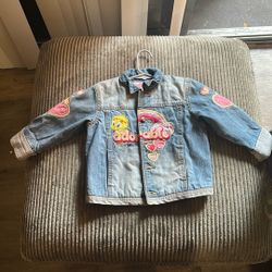 3T Vintage Looney Tunes Tweety Jean Jacket Denim 