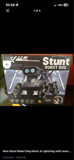 New Stunt Robot Dog Music & Lightning with remote silver