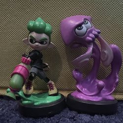 amiibo green boy squid and purple squid offers only 