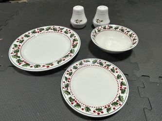 Set of 20 places of Christmas dishes