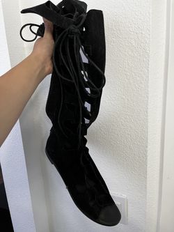 Velvet Black Gladiator Sandals Size 9 