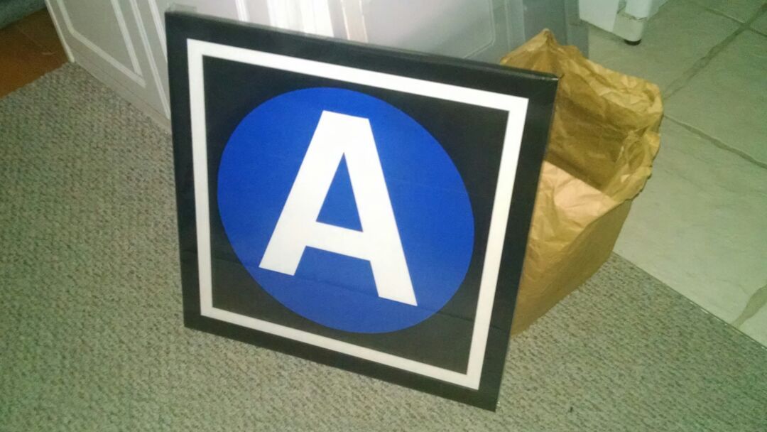 NYC Subway authentic A train framed roll sign