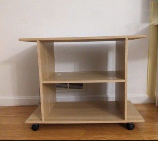 TV Stand 32" X 16" X 25" Side Table Nightstand Rolling Shelves