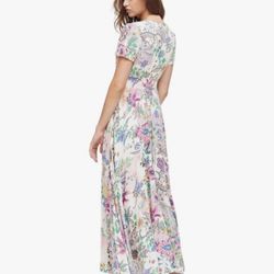 Maxi Wrap Party Dress for Women with Floral Print