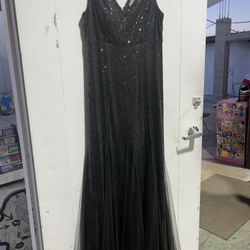 Aarfar XXL Party Celebration Dress Black Sequin Sleeveless 