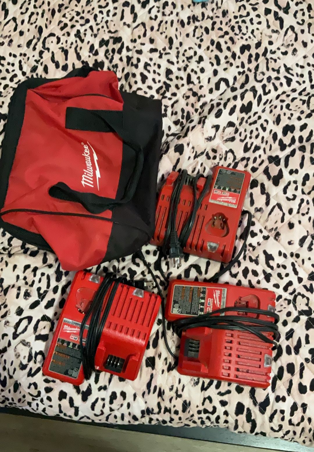 Milwaukee Drills And Battery Chargers And One Milwaukee Battery