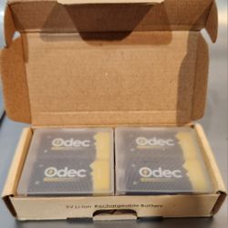 Odec 9V Li-ion Rechargeable Battery 1 Box (4pack) 600mah High Capacity 6F22 PP3