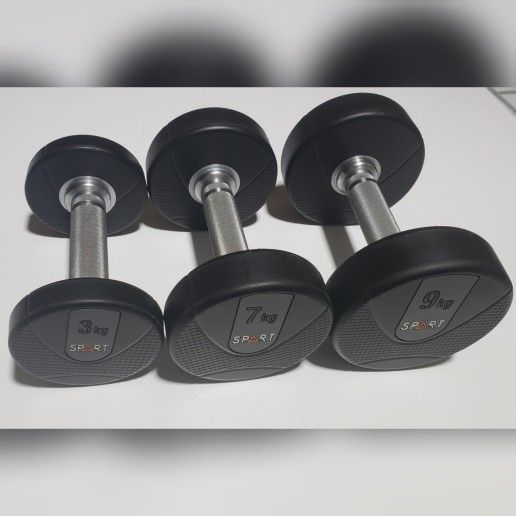 Rounded Dumbbells Set - 6lb, 15lb,20lb - Total Of 82lb