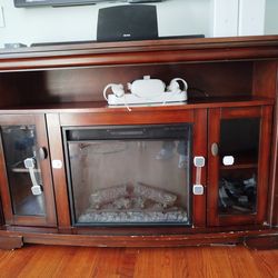 MOVING- Electric fireplace TV stand entertainment center