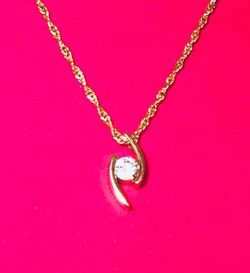 14k Fancy Chain with CZ Stone