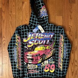 Jeremy Scott Rally Adidas Hoodie Size Large NEW