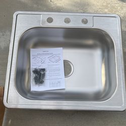 22x25x7 Stainless Steel 3 Hole Sink 