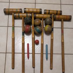 Croquet Set Antique Set Comes With Original Box Not A Complete Set Selling For Parts