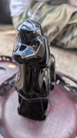 Baccarat black crystal dog