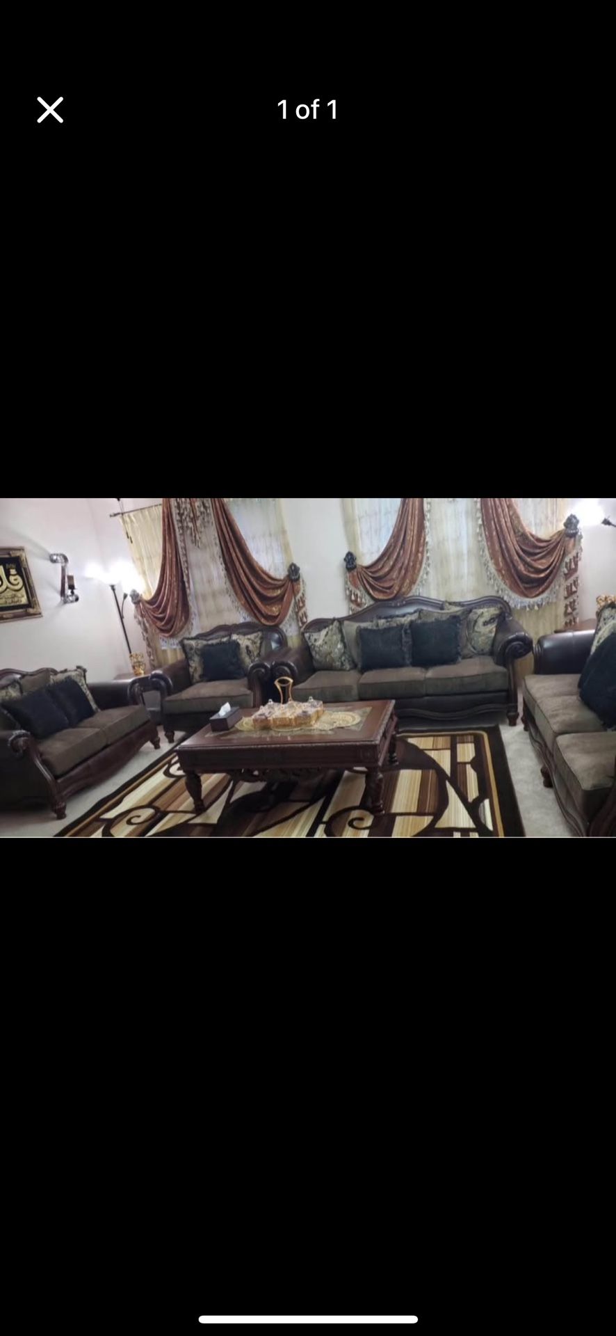 Brown Leather And Fabric Sofa Sets 