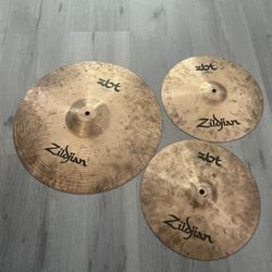 Zildjian Cymbals Set, US Made (18” Crash/ride + 13” Hi-Hats)