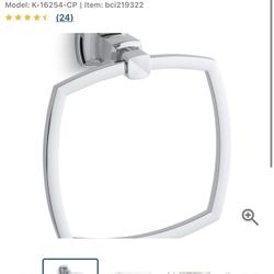 Kohler Margaux Towel Ring, Polished Chrome