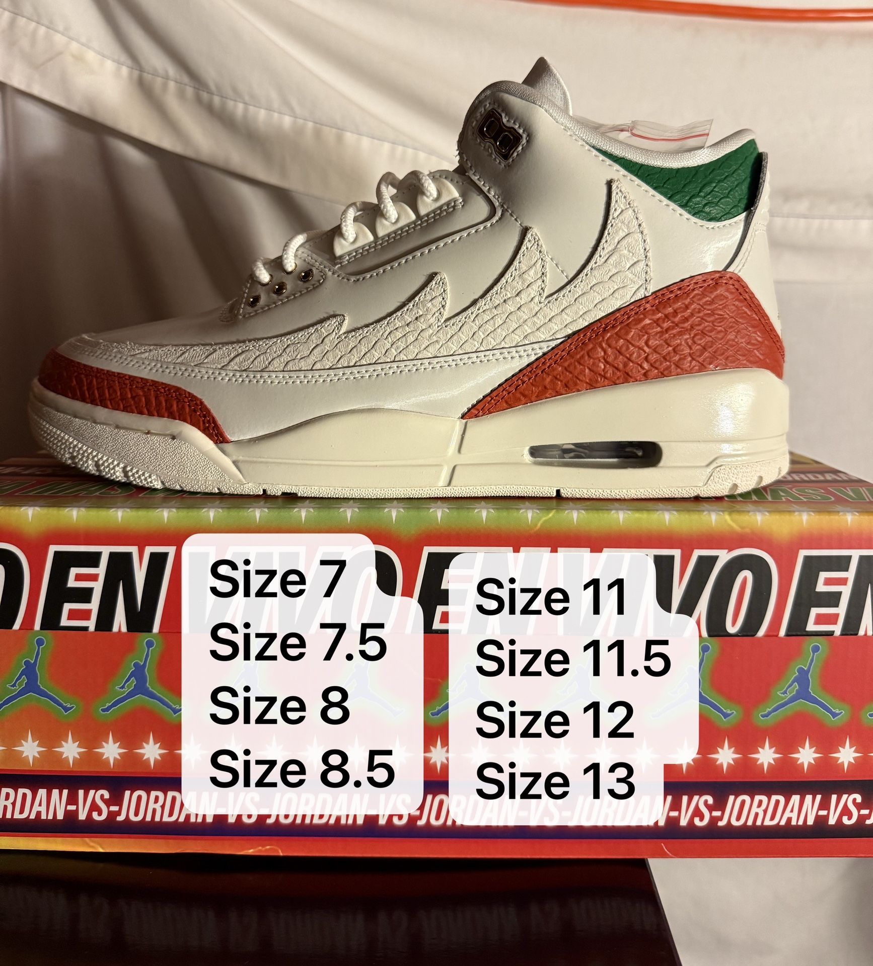 Air Jordan 3 Retro El Vuelo Men sizes