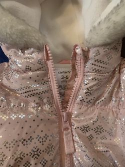 Infants Pink/Silver Carters 1 pc with Hood