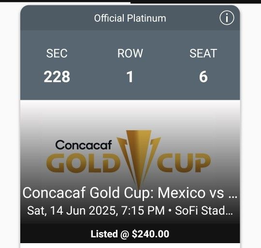 Concacaf Gold Cup Tickets