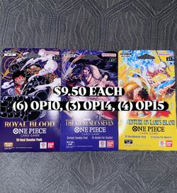 One Piece Sleeved Booster Packs OP10 OP14 OP15