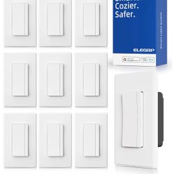 ELEGRP Single Pole Smart Dimmer Light Switch DPR10, 2.4GHz Wi-Fi Dimmer Switch Compatible with Alexa and Google Assistant, Needs Neutral Wire, No Hub 