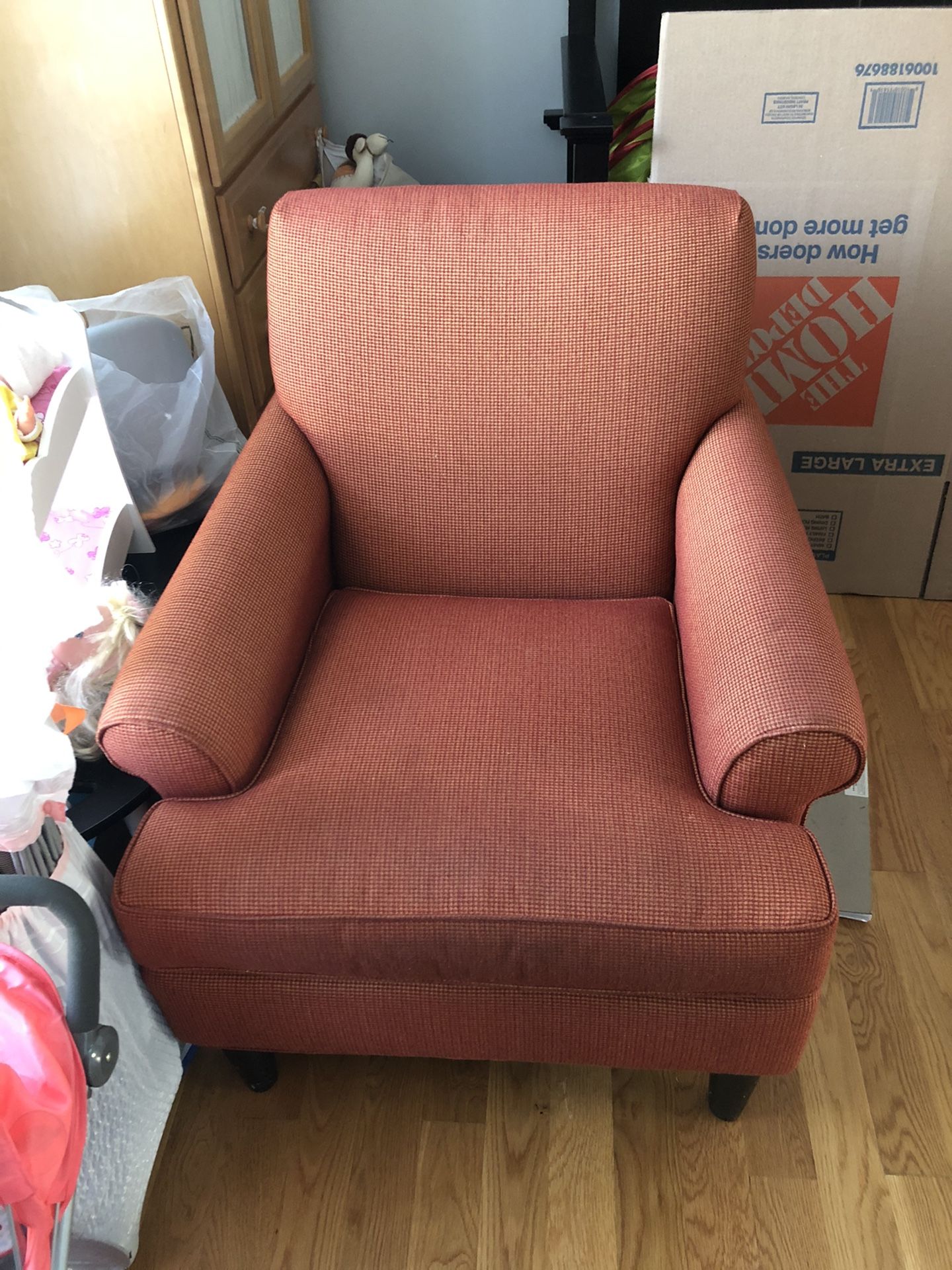 Orange/coral color Armchair
