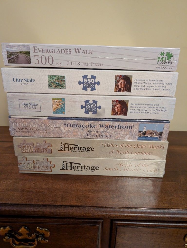 New 550/500 Piece Puzzles (Several Heritage Brand) - $10 Each