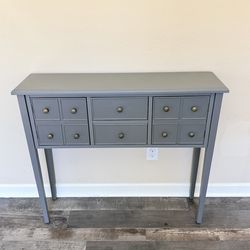 Grey council table 2 cabinets, two drawers