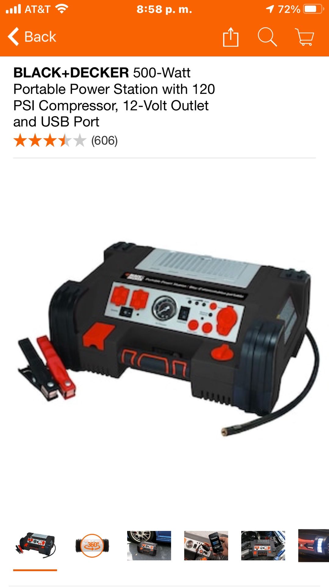 BLACK+DECKER PPRH5B Portable Power Station: 900 Peak/450 Instant Amps, 500W  Inverter, 120 PSI Air Compressor for Sale in Las Vegas, NV - OfferUp