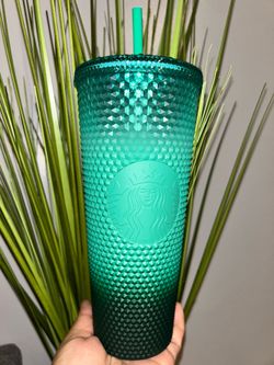 Starbucks 2022 Waxberry Mint Green Ombré Gradient Studded Tumbler