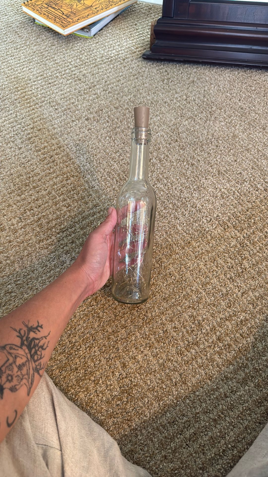 light up glass bottle decor