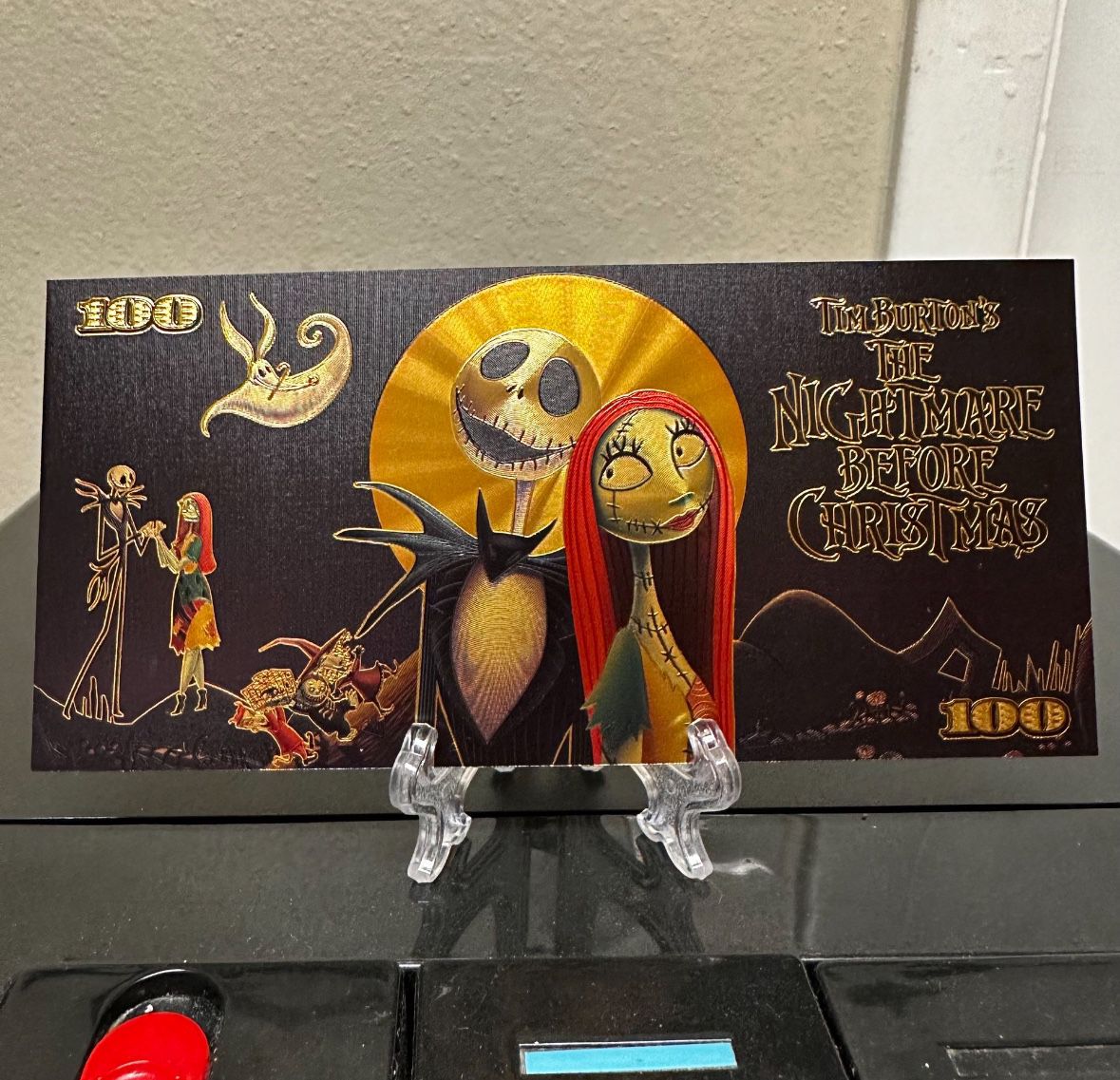 24k Gold Foil Plated Nightmare Before Christmas Banknote