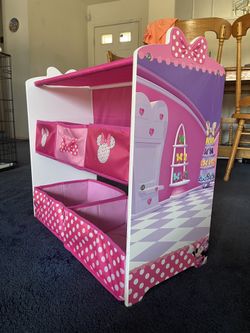 Disney Minnie Mouse Pink Polkadot & Bow Tie Toy Cubicle Storage Shelf