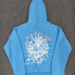 Sp5der Hoodie Dusty Blue 