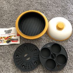 Range Mate Microwave Grill Pan, Steamer & Muffin Insert - Yellow 
