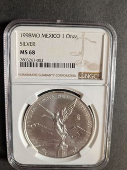 1998MO Mexico 1 Onza Silver Coin
