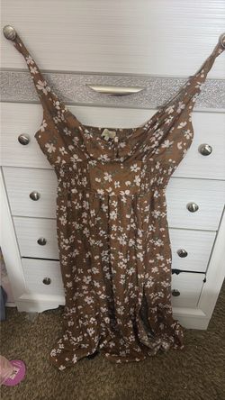 Brown floral dress