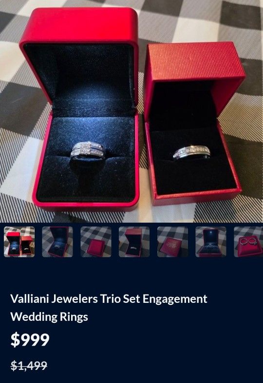 Valliani Jewelers Trio Set Engagement Wedding Rings