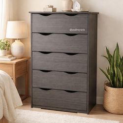 Grey 5 drawer chest