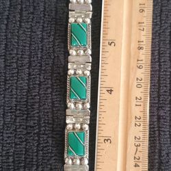 VINTAGE STERLING SILVER AND ADVENTURINE WEIGHS  27gms