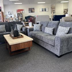 Grey Sofa And Love Seat 