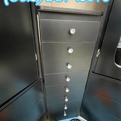 Thin Vanity Chest W/ Diamond Knobs 