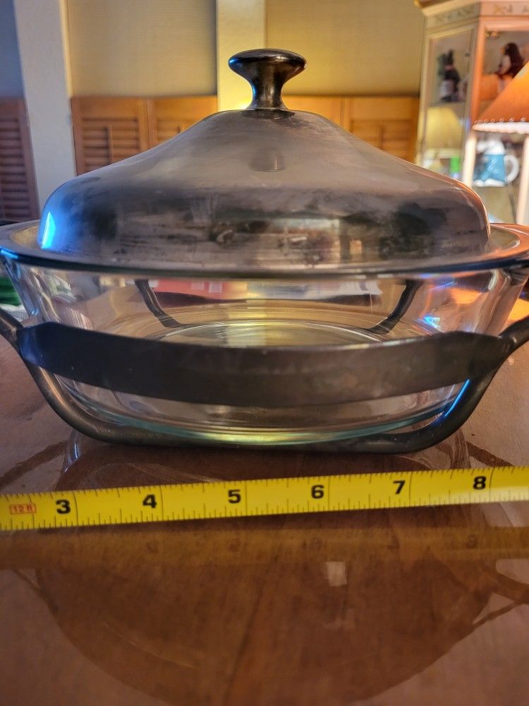3 Peice Silver Glass Serving Dish
