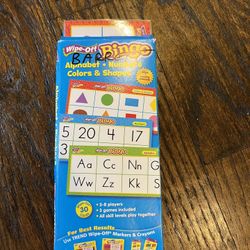 Trend Brand Wipe Off Bingo Alphabet, Shapes, Numbers, Colors